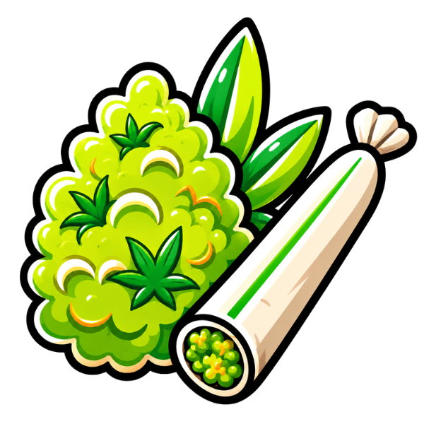 Flower and preroll category icon with cannabis bud and rolled preroll